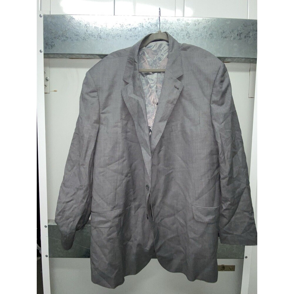 Paul Fredrick Mens Suit Blazer Gray  Blend Classic Fit 54L